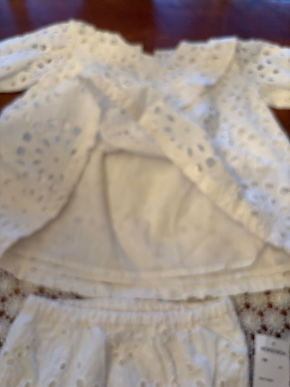 Nordstrom White Baby Dress & Bloomers Size 12 Mo. NWT. - Picture 7 of 8